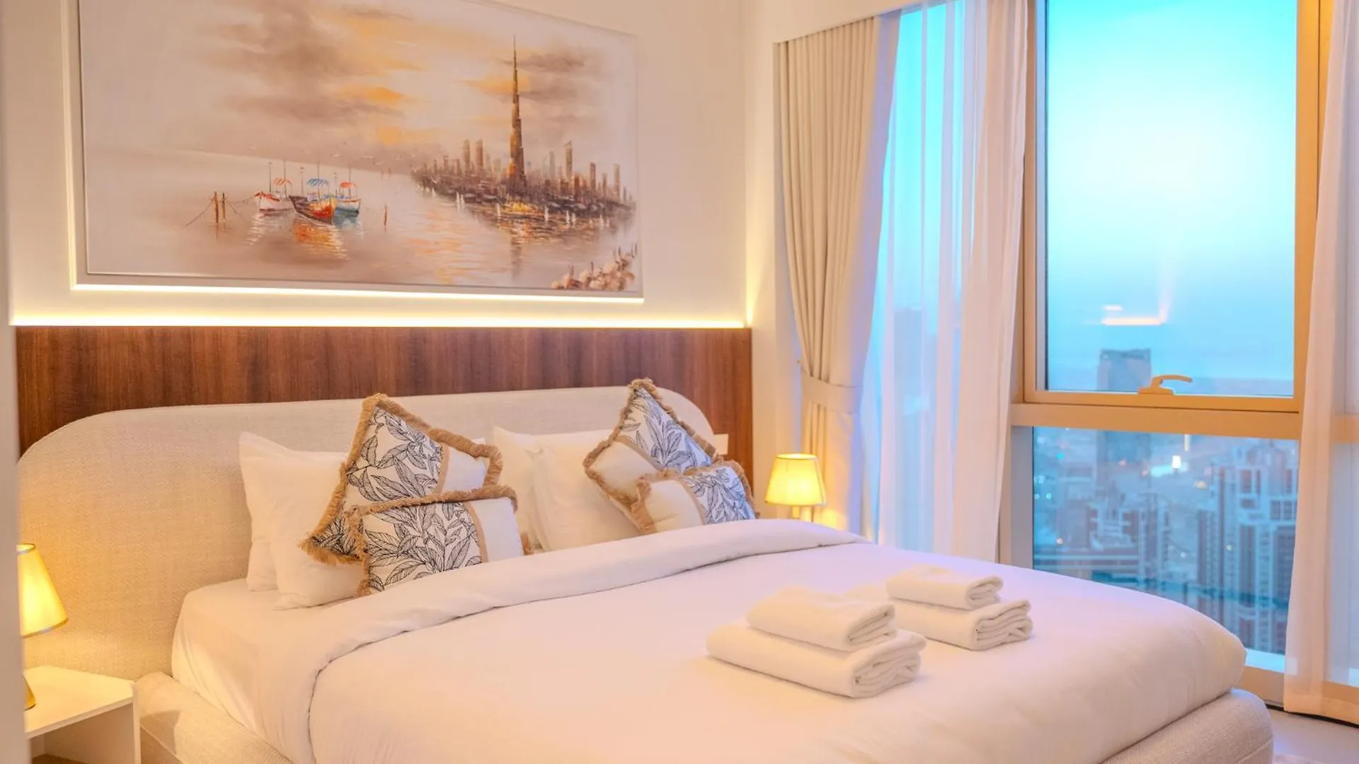 60Th High Floor - Full World Islands, Downtown And Ocean View - High Quality Design And Furniture - 2 Bedroom Dubai Apartment